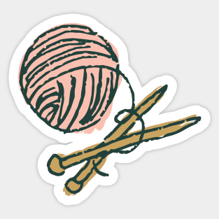 Knitting lovers illustration Sticker